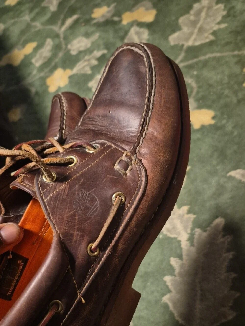 Timberland Dark Brown Leather Moc Toe Boat Shoes